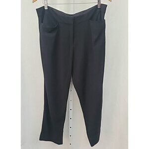 Eileen Fisher Women's Pants Size L Imported Fabric Black Fly Front Pockets